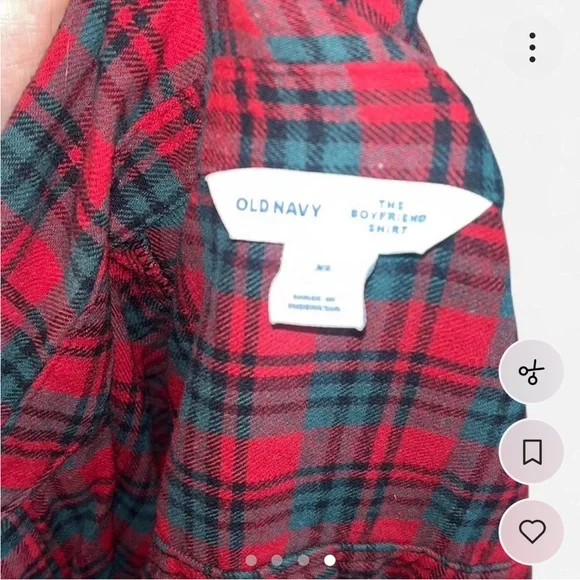 Old Navy Red Plaid Button Down Flannel Size XL - Picture 4 of 4